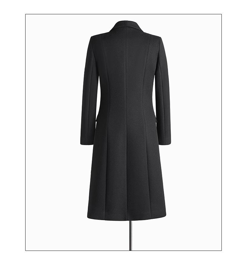 Women's Professional Mid-Length Wool Coat for Winter Workwear