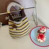Color-Block Knitted Wrist Bag Japanese Style Wool Bucket Bag Little Mushroom Handbag  Shopping Bag