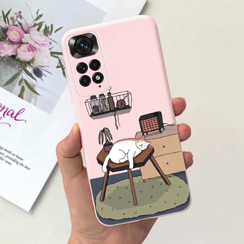 New For Xiaomi Redmi Note 11 4G Case Cute Cartoon Soft Silicone Shockproof Cover For Redmi Note11 4G 2201117TG Bumper Phone Case