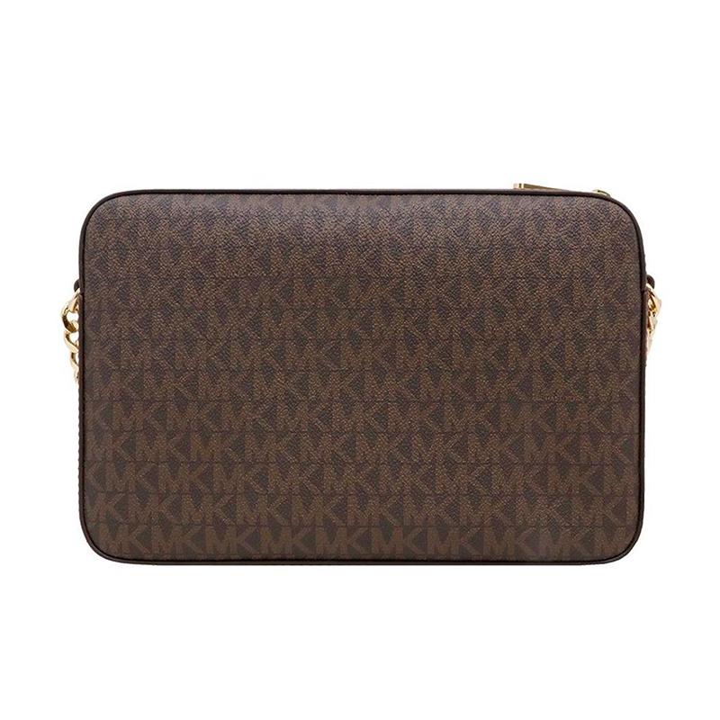 MICHAEL KORS Jet Set Long Presbyopia Printed Retro Letters LOGO Chain Camera Bag Shoulder Bag Leather Crossbody Bag Regular Women's Brown