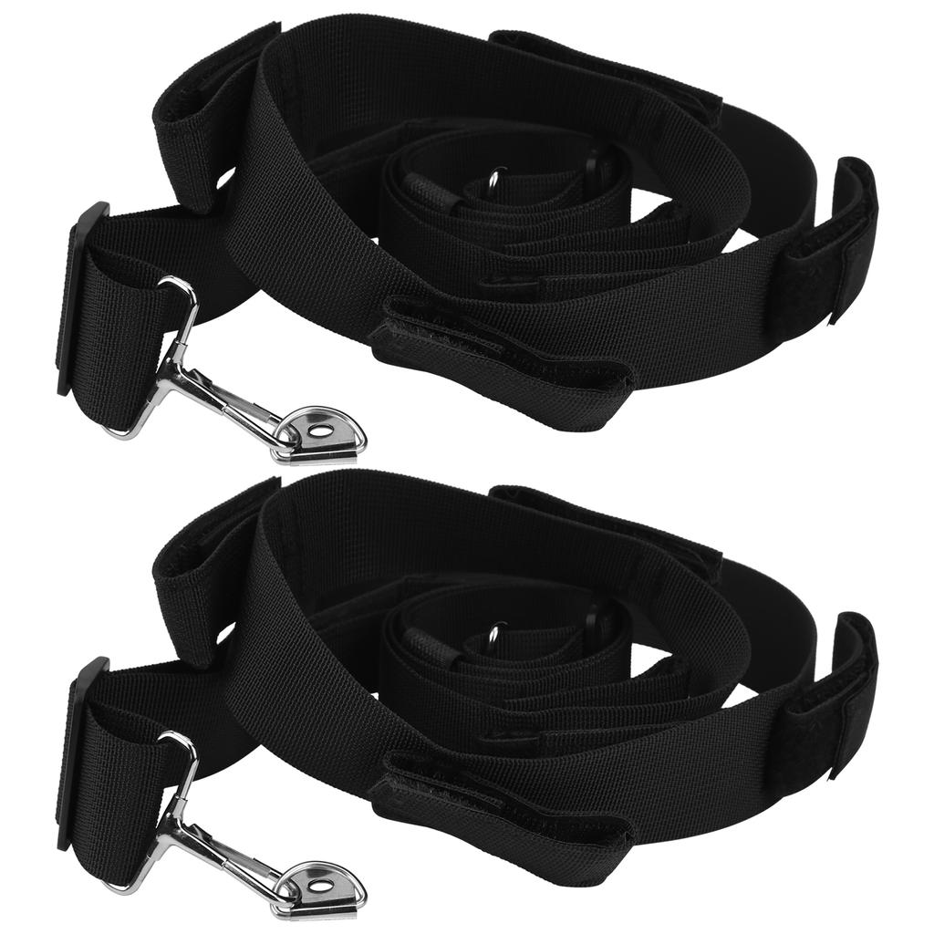 2Pcs Adjustable Vehicle Mounted Fishing Rod Rack Fixed Belt Hook and Loop 7?Hole Polyester