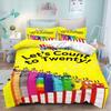 Cute Numberblocks Duvet Cover  Bedding Set Educational Cartoon Number Print Microfiber Quilt Cover For Children Bedroom