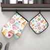 2PS Colorful De2PS2PSert & Butterfly De2PSign Heat-Re2PSi2PStant Oven Mitt2PS - 10.6x6.7 Inch Polye