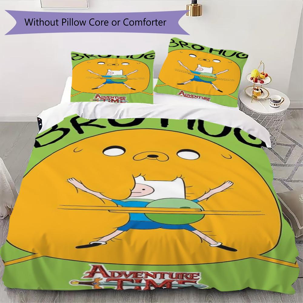Adventure Time Anime Pattern Bedding Uilt Set Uilt Cover Pillowcase Home Decoration Birthday Gift (1 * Duvet Cover + 2 * Pillowcase  Without Core)03