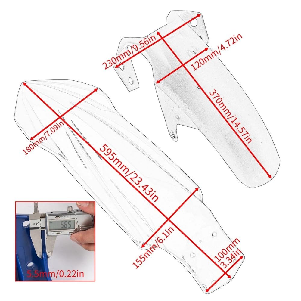 FOR TENERE700 (2025, 2024, 2023, 2022, 2021, 2020, 2019) Custom Front Fender (White) - Tenere 700 Accessory (Blue) [Parallel Import]