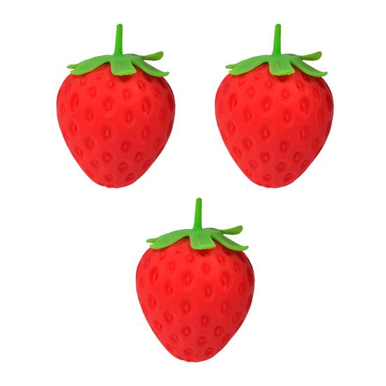 1/2/3/4Pcs Red Strawberry Stress Ball Realistic Mini Strawberry Squeeze Fidget Toy Stretchy TPR