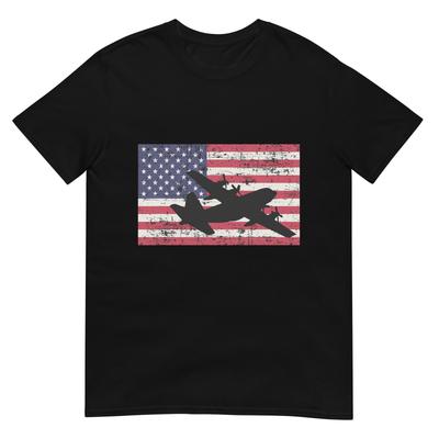 Patriotic C130 Hercules Airplane American Flag TShirt