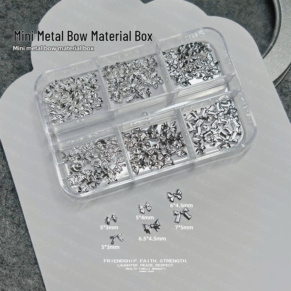 Темный Панк Мини Бант Заклепки для Маникюра: Маленькие золотые и серебряные металлические украшения