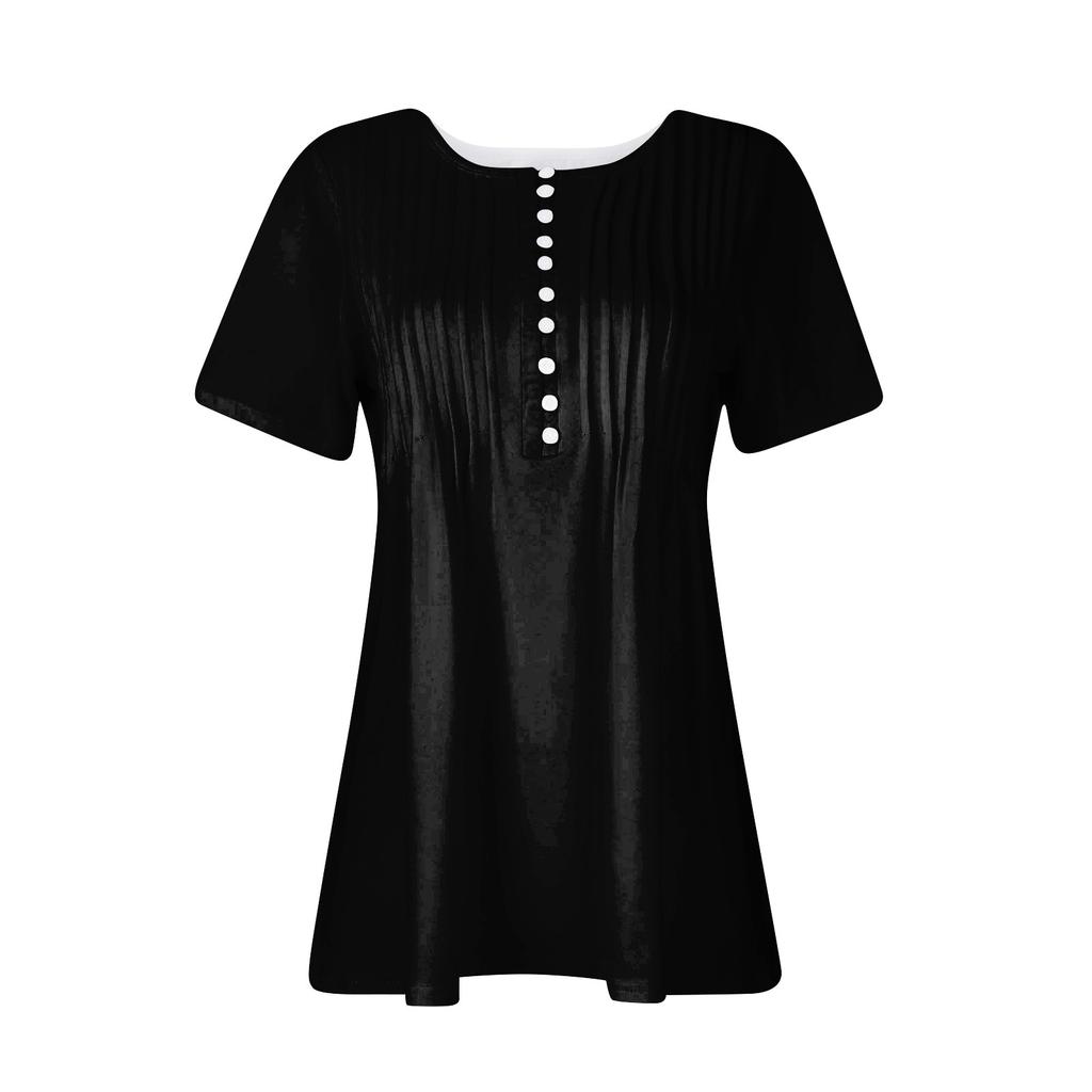 Women's Shirt Blouse Button Vintage Gradient Print Short Sleeve Casual Basic Top Pullover