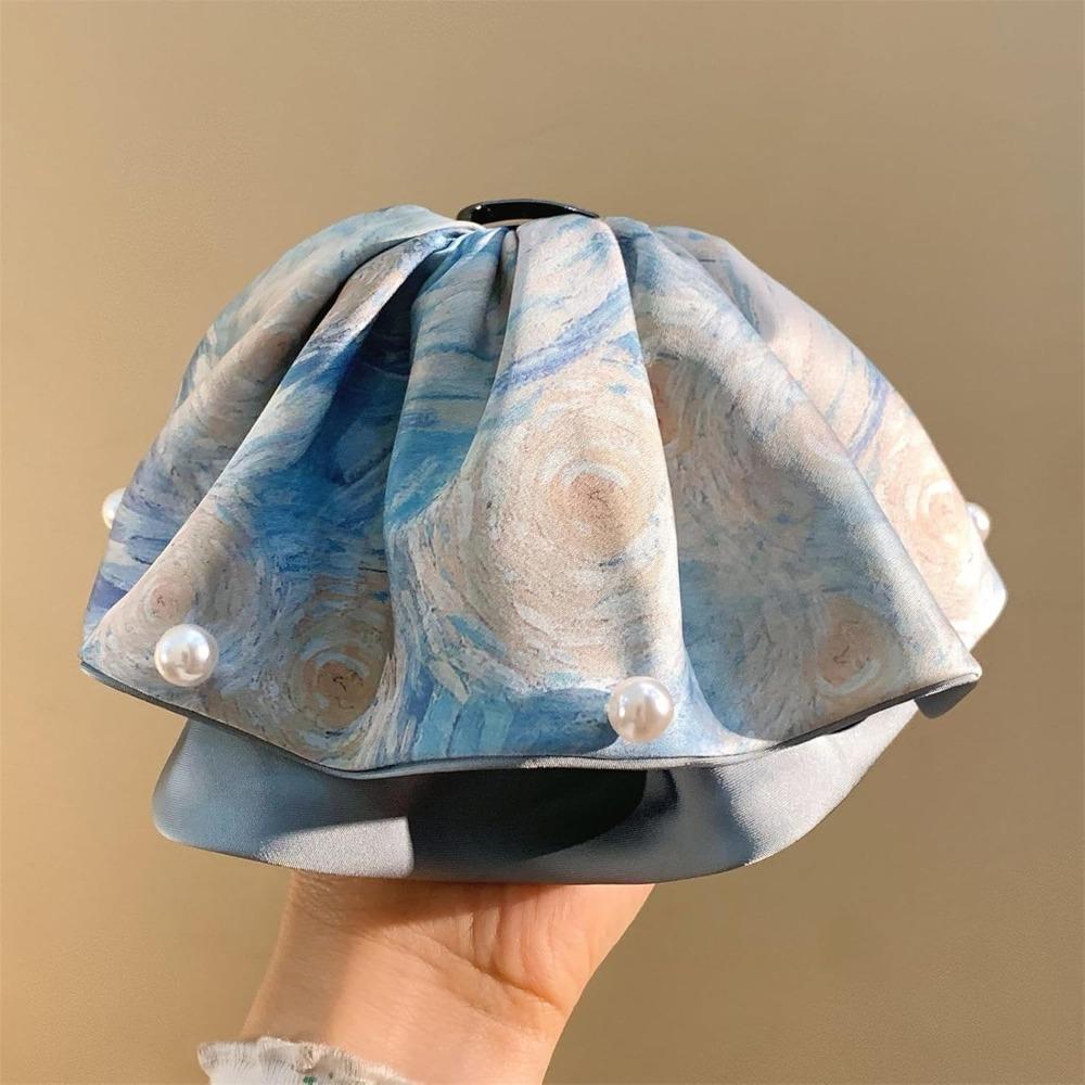Elegant Pearl Bow Hairpin Satin Girls Barrettes Hot Ponytail Accessories for Women Girls синий