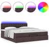 VidaXL Ottoman Bed and Mattress and LED Dark Brown 180x200cm Fabric Upholstered Bed 3312495