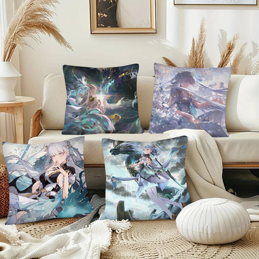 Hot Game Wuthering Waves Jinhsi Pillow Case Fashion Square Pillowcase Bedroom Sofa Room Ins Decoration Leisure