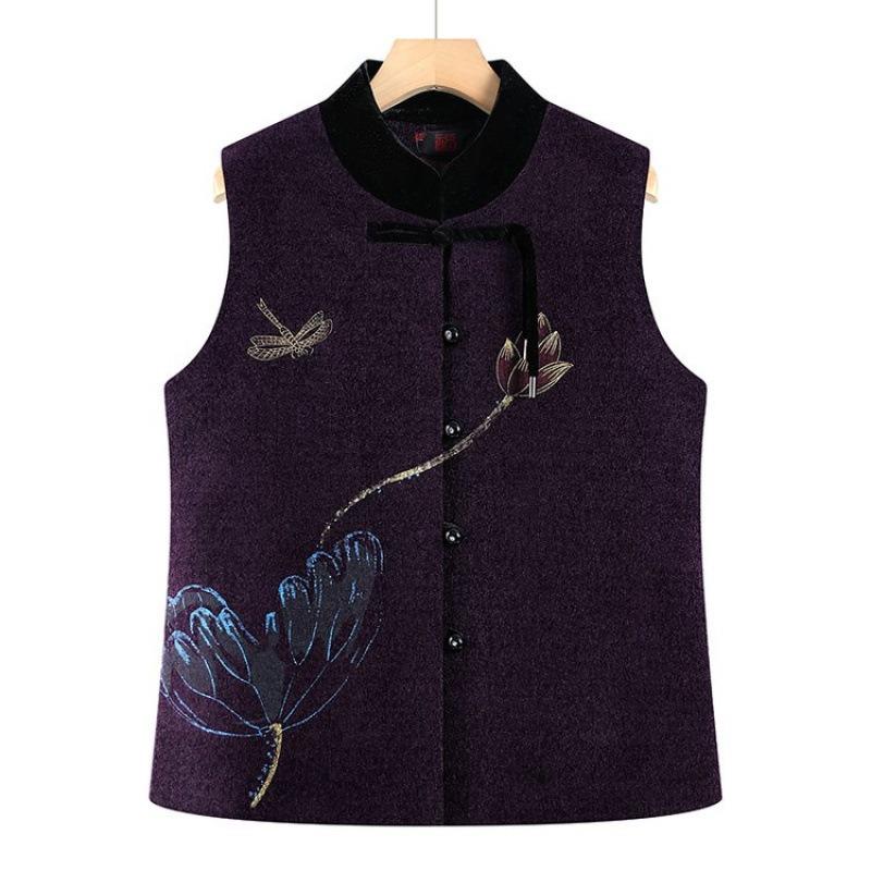 

Осенний жилет бархатная одежда новый жилет верхняя одежда 5XL [recommended 150-80kg] темно-фиолетового