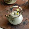 Antique Gold-painted Ceramic Beam Pot Hand-painted Butterfly Orchid Teapot Small Capacity Tea Making Household Ceramic Tea Set