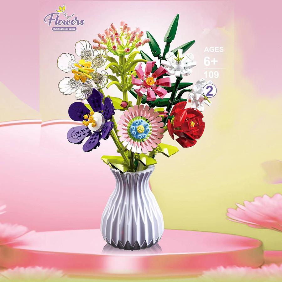 2024 City Creativity Flower Bouquet Phalaenopsis Orchid Girl Gift Set DIY Home Display Building Blocks Bricks Toys For Gift