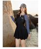 Plus Size Sporty Long Sleeve One-Piece Swimsuit with Tummy Control & Boyshorts for Women - 2025 Hot Springs Collection