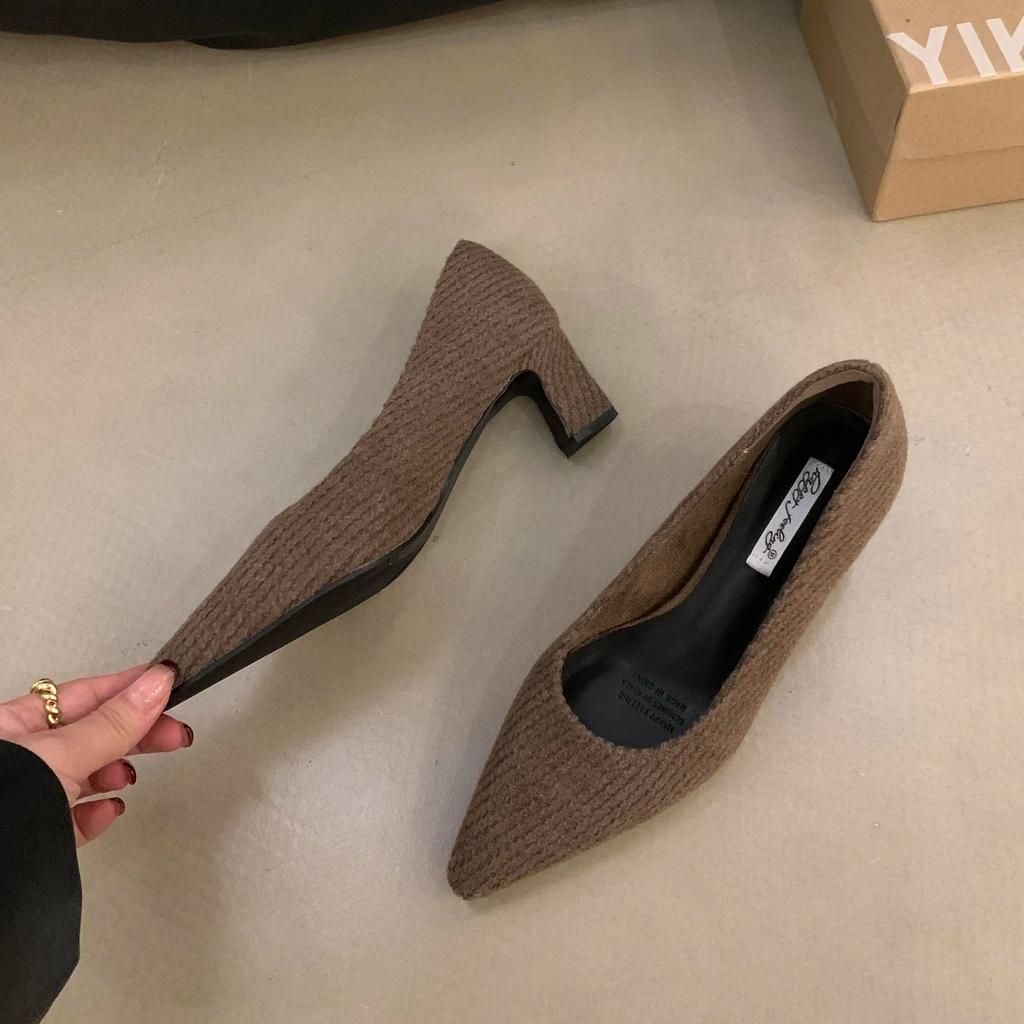 Fashion Bailamos Women Pump Shoes Fashion Pointed Toe Shallow Ladies Elegant Mary Jane Shoes Soft Low Heel Dress Shoes Mujer