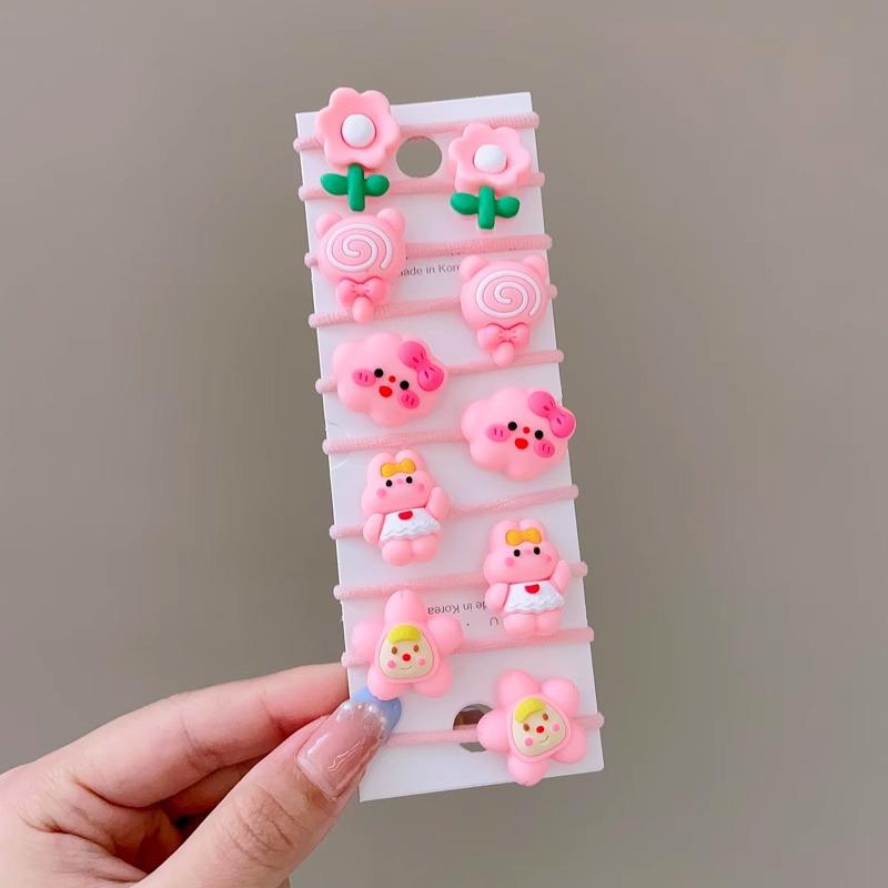 10-30PCS/Set, Cute Cartoon Animals, Hair Bands, Girls, Elastic Rubber Band, Headwear, Hair Accessories