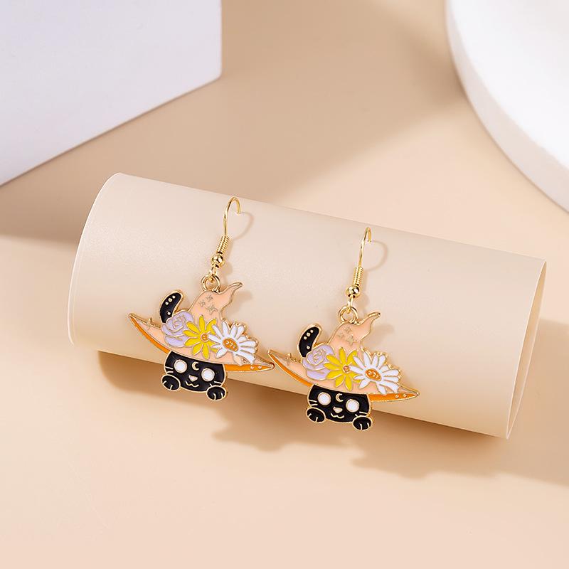 Fashion Cute Fox Koi Cat Rabbit Earrings for Women Girls Sweet Cartoon Enamel Painted Animal Earrings Jewelry Gift