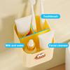 Bathroom Countertop Storage Rack Multi-Compartment Toothbrush Holder 45 Degree Tilt Design Hollow Drainage Quick Drying Drill-Free Wall Mount
