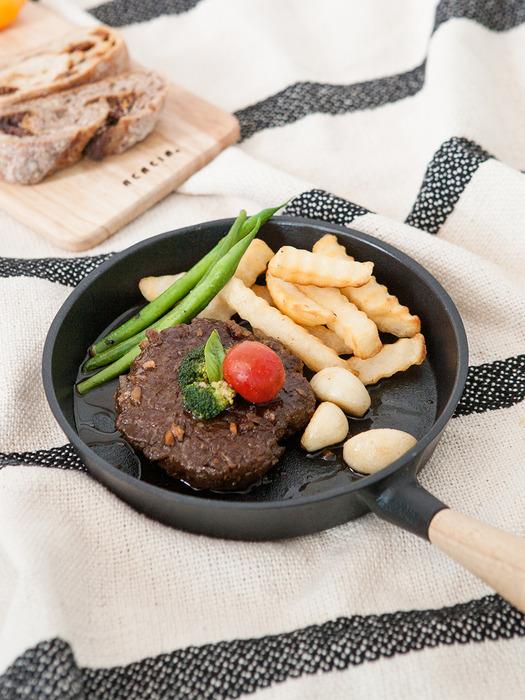 Acacia cast iron induction pan, frying pan, round pan, mini pan (Single) Cast iron round pan