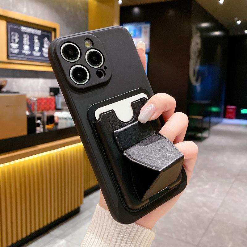 Applicable To Huawei Nova13pro Tide Brand Mobile Phone Case Simple Solid Color Honor X9C Invisible Bracket Classic Card Bag