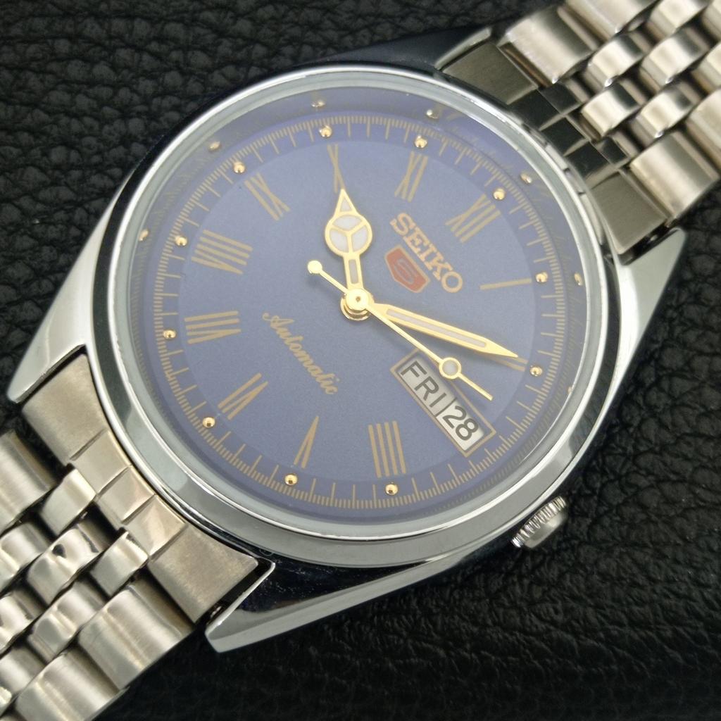 VINTAGE REFURBISHED SEIKO 5 AUTOMATIC 6309A JAPAN MENS BLUE DIAL WATCH a442143-7