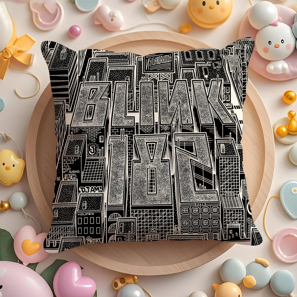 B-Blink-182 band Cushion Cover Home & Car Multi-Scene Pillow Cover - Reversible, Soft & Durable for Daily Use