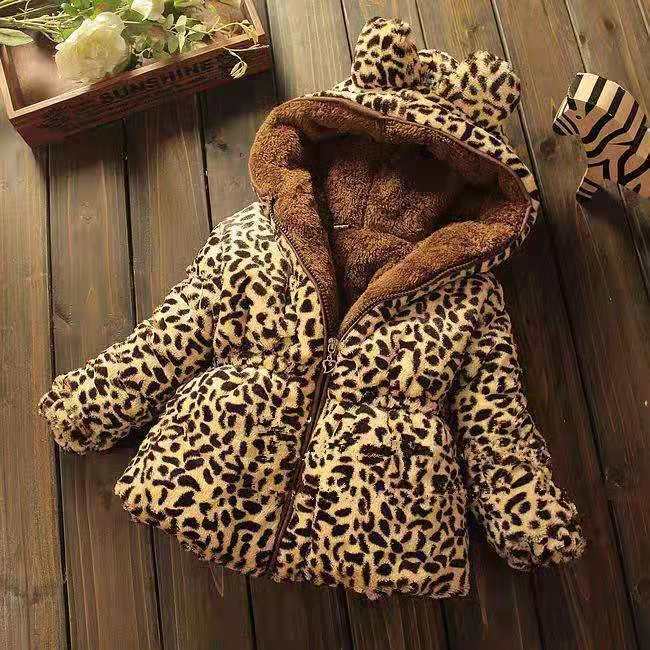 girls leopard coat