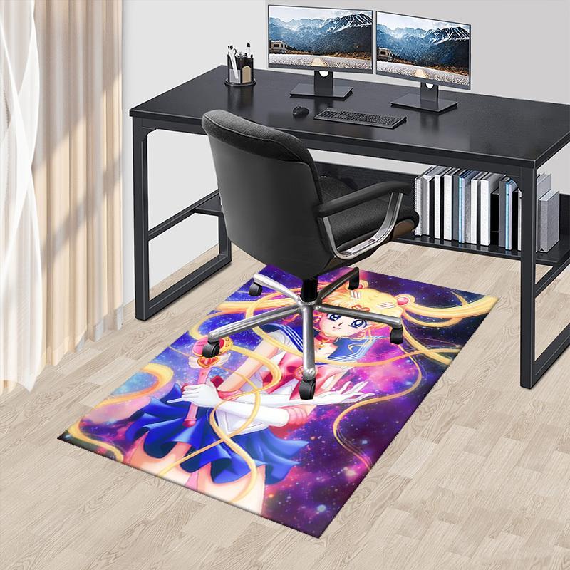 

1pc Sailor Moon Anime Cartoon Design Chair Mat - Non-Slip Carpet for Office, Home Decor, Living Room, Bedroom, Game Room - Suitable for All Seasons - 60cm by 90cm