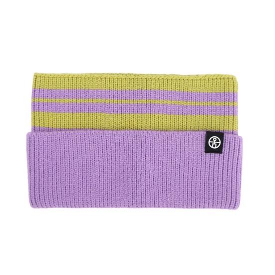 Kids Knitted Headband Wide Edge Elastic Ear Protection Warm Striped Contrast Design Ponytail Opening Headband