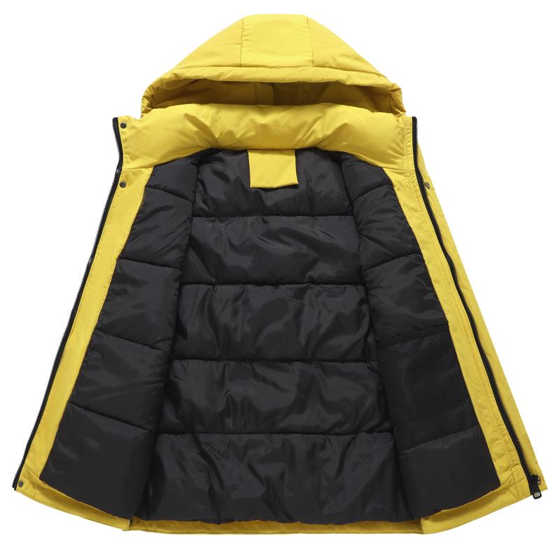 Nadměrné velikosti L-8XL Módní zimní pánské kabáty Vodotěsná teplá vesta Ležérní silné bundy bez rukávů s kapucí