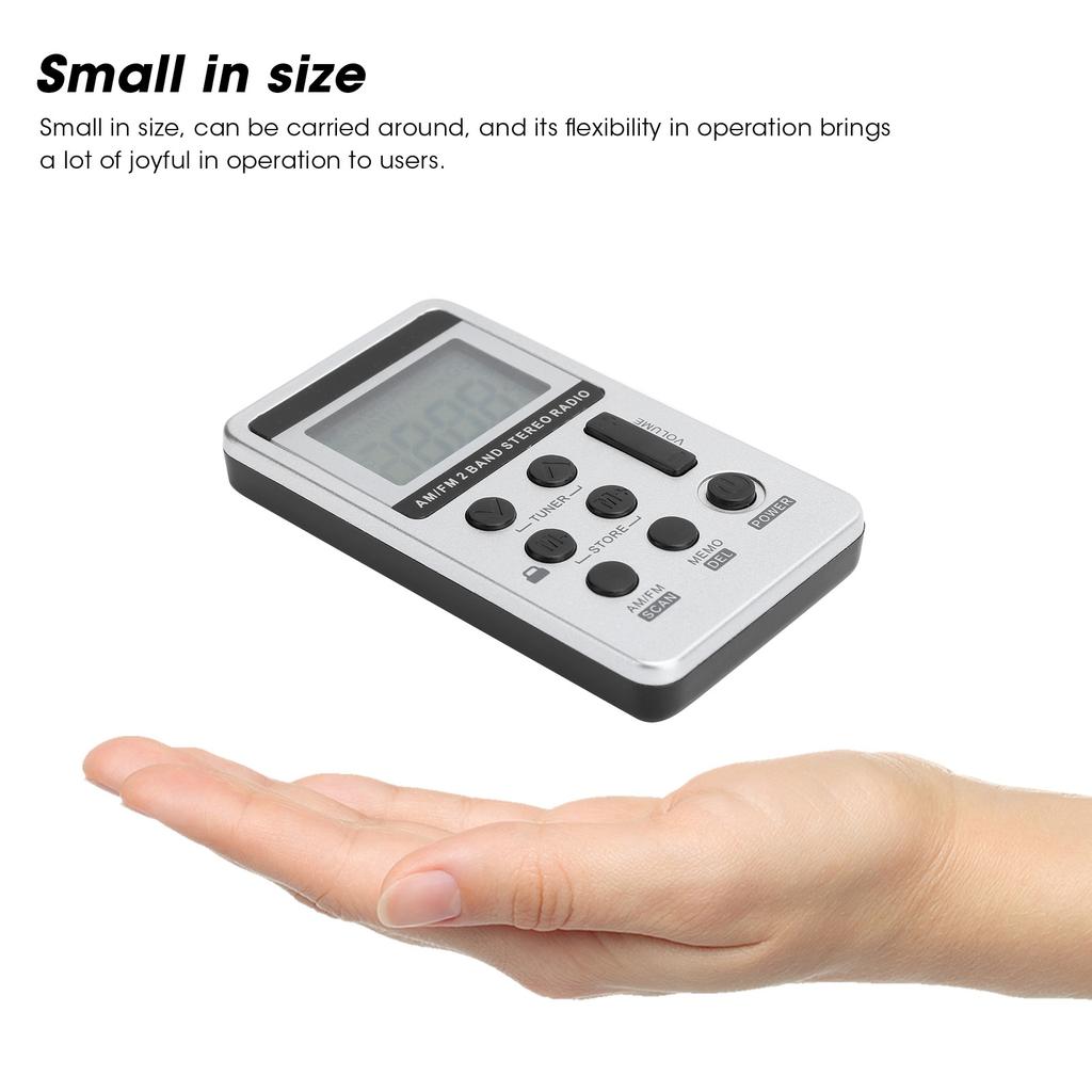 QQT103 Professional Radio Portable FMCelsiusAM Stereo Receiver LCD Display with Earphone