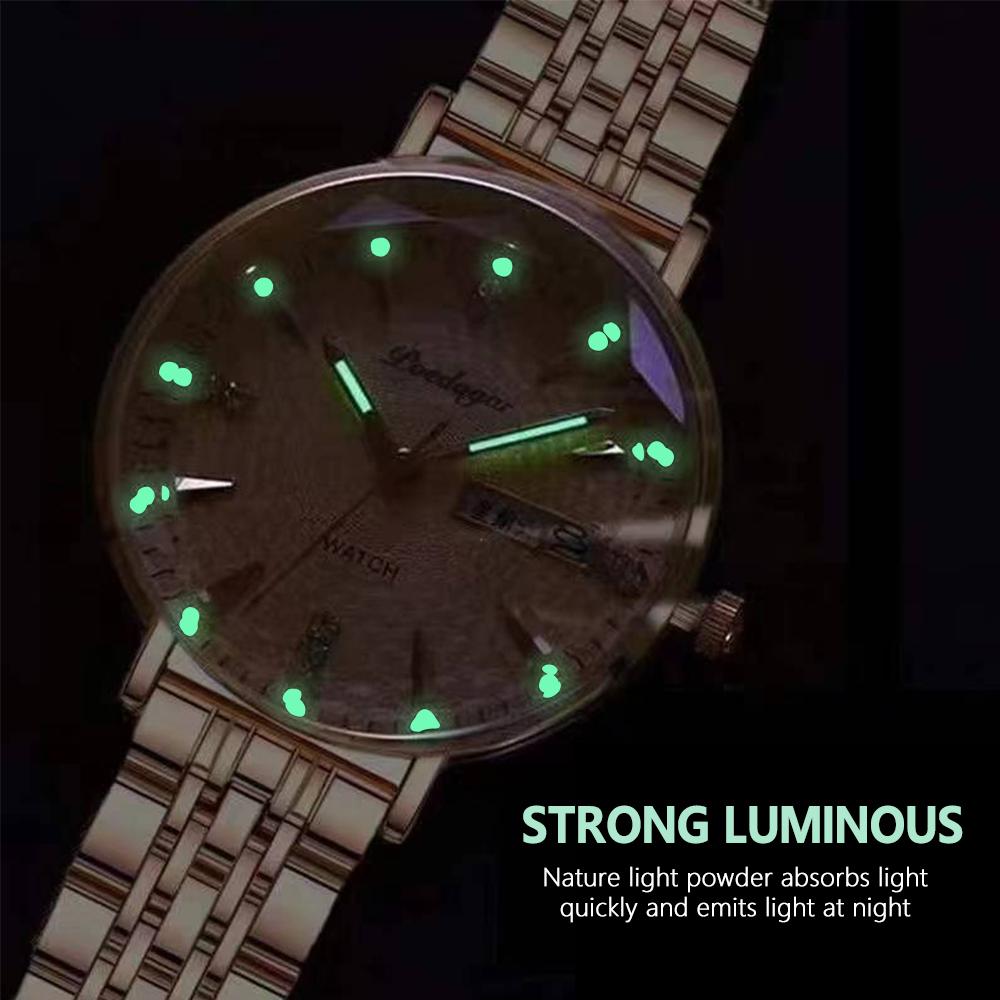 POEDAGAR Women Watch New Fashion Luxury Stainless Steel Wristwatch Bracelet Simple Rose Gold Waterproof Luminous Ladies Watches