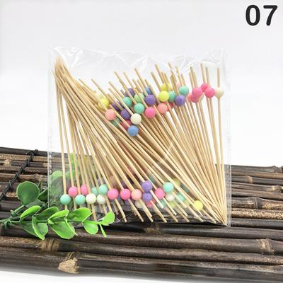 Disposable Bamboo Skewers Food Picks Buffet Cupcake Fruit Fork Party Cake Dessert Salad Vegetable Sticks Toothpick Skewer