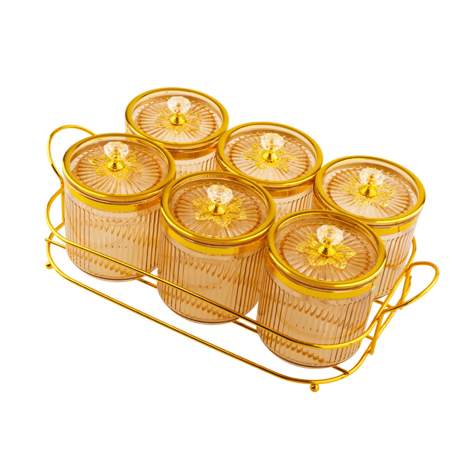 

Divided Nut and Candy Serving Container with Lid Solid Pattern Luxury Tray for Family Dinner Appetizers золотий