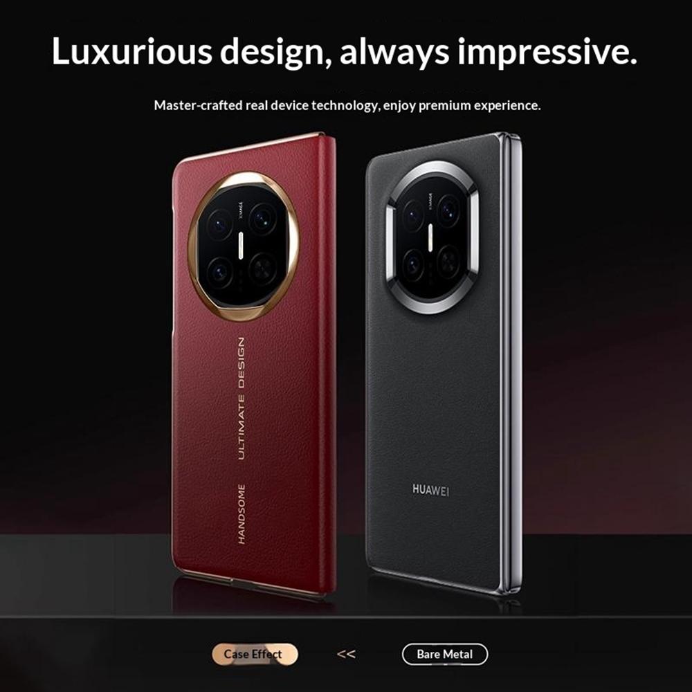 Für Huawei Mate X7 Hülle Litschi-Textur Leder Smart View Flip-Handyhülle Vollschutz Auto Sleep Wake