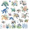 CRASPIRE 8 Sheets 8 Styles Turtle Window Sticker Self Adhesive Sea Grass Ocean Wall Decals Peel and Stick Clings PVC Waterproof Decor for Bedroom