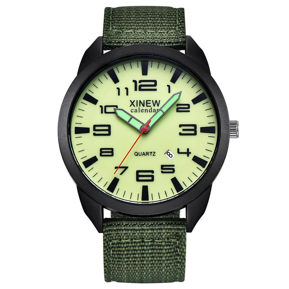 Watch Men's Army Watch Nylon with Calendar Quartz Watch