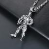 Men Gym Bodybuilder Pendant Necklace Muscle Fitness Expert Sports Necklace