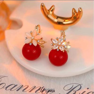 Orecchini Vintage Francesi Floreali con Perle Double-Sided per Donna – Eleganti Accessori Retro a Bottone
