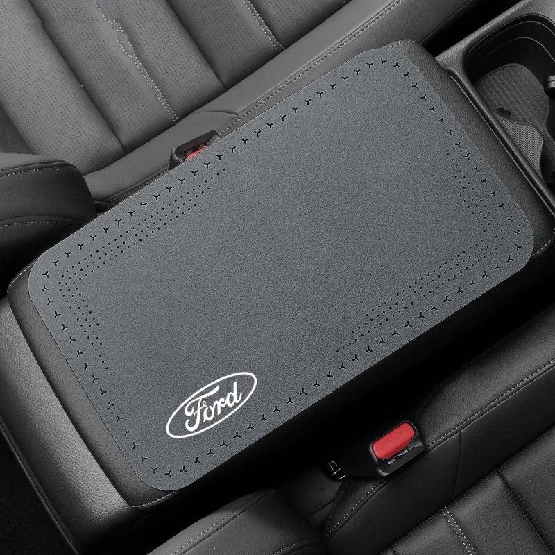 

Car Armrest Pad Covers Auto Seat Armrests Storage Protect Mat For Ford Fiesta C-Max Kuga Ranger Raptor KA Fusion ST Transit Edge сірий