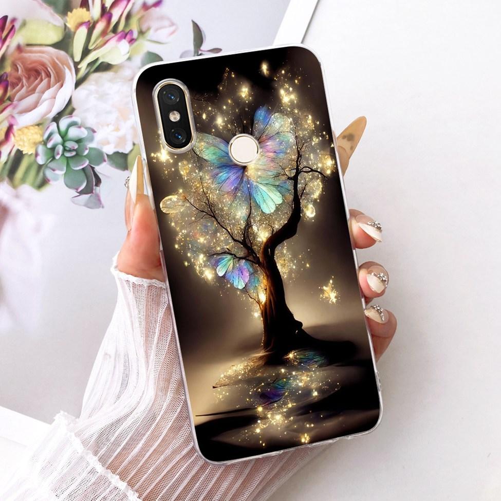 Transparent For Xiaomi Mi 8 Case Cover Luxury Fashion Butterfly Funny Cute Painted Casing M1803E1A