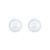 Chanel [25C Early Spring] Solid Color Logo Decoration Small Resin Metal Earrings Women's White