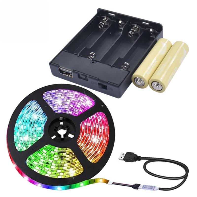 1Pcs Portable Mini USB Power Supply Battery Box 4AA Battery Holder Storage Case For LED Strip Light Accessories