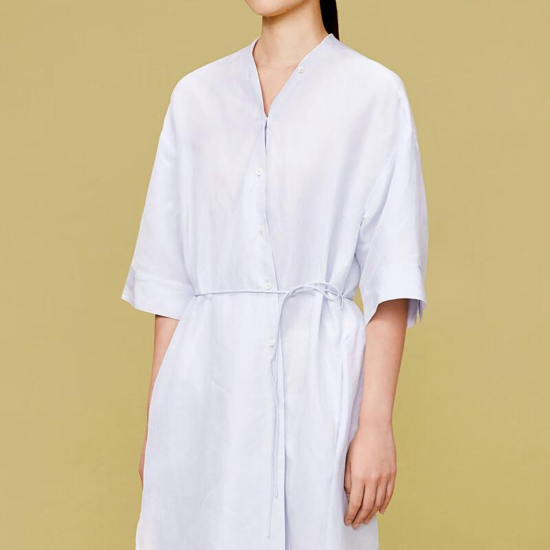 LESS Silk Linen Casual Short Sleeve Dress