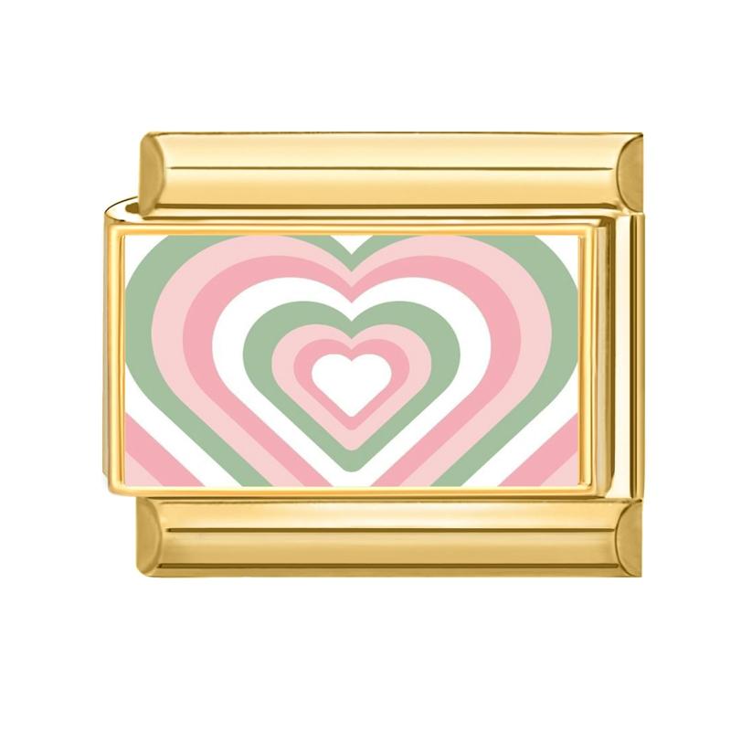

New Vintage Golden Charm Strawberry Heart Flower Bow Cat Dog Italian Charm Links Fit 9MM Stainless Steel Bracelet DIY Making