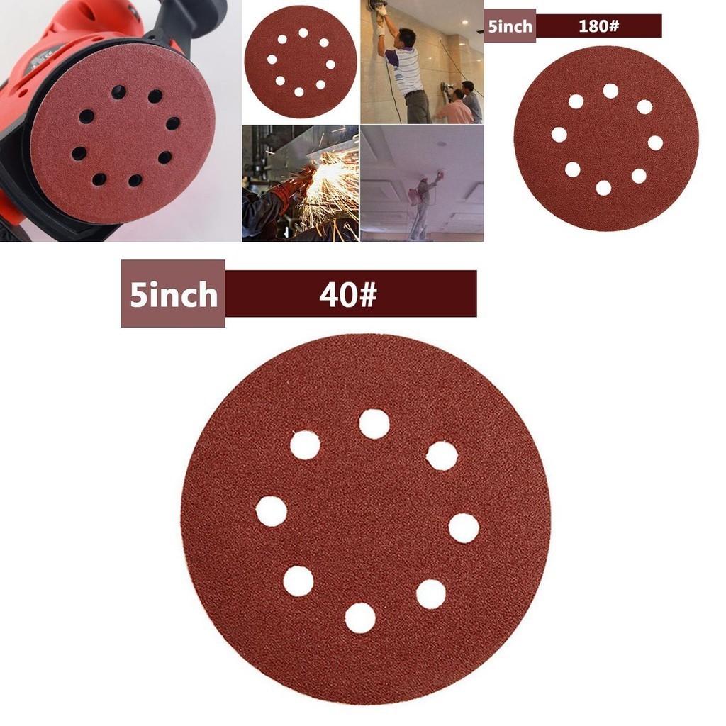 Versatile 5-inch 8-hole Sanding Discs For Wood And Metal High Wear-resisting