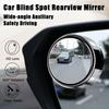 2 Pcs Car Round Frame Convex Blind Spot Mirror Wide-angle 360 Degree Adjustable Clear Rearview Auxiliary Mirror Driving