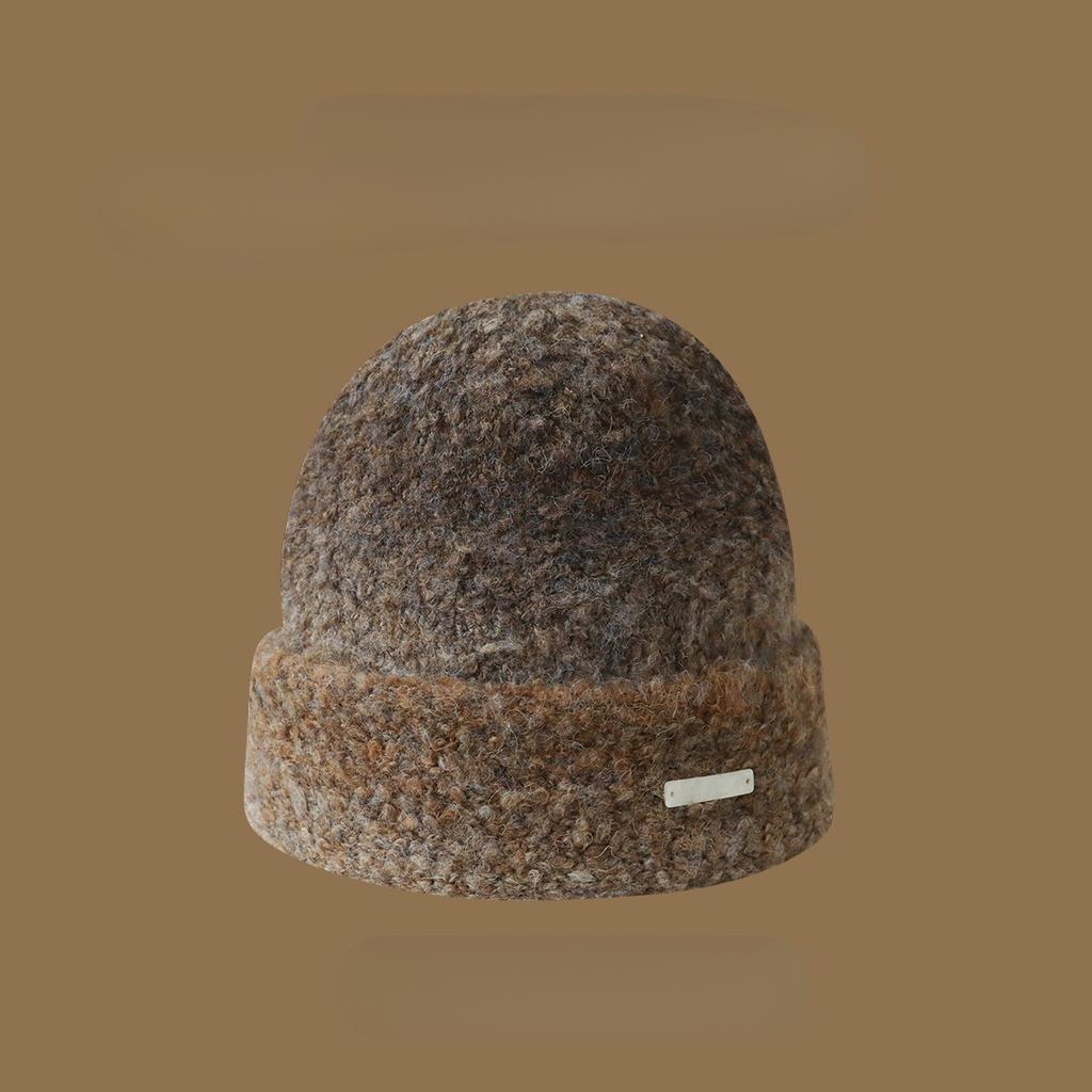 Autumn and Winter Atmosphere Gradually Change Knitted Hat Soft Waxy Warm Pullover Hat Stack Hat Men's and Women's Fashion Versatile Wool Hat
